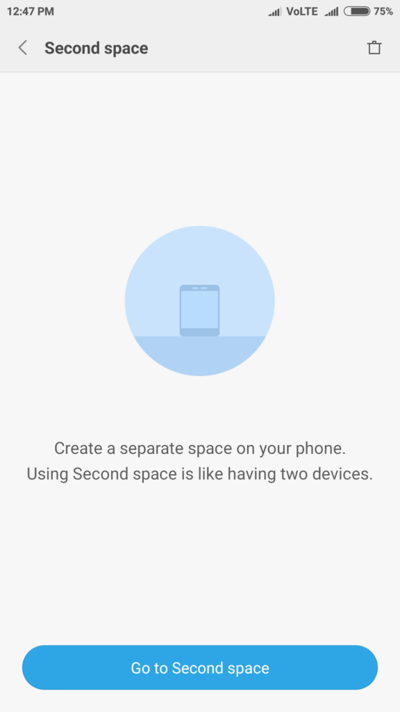 Redmi Note 4 Second space